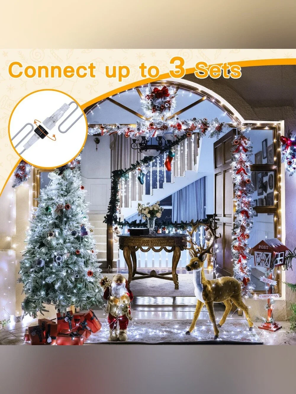 Set of 2: Indoor / Outdoor LED Cool White Fairy String Lights Waterproof 120ft